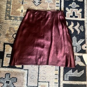 Aritzia babaton satin maroon mini skirt size 2